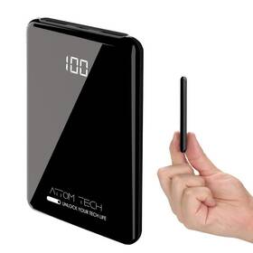 Attom Tech 699956222583 Ultra Compact Power Bank With Lcd Battery Display Super Slim 5000-mah Dual U