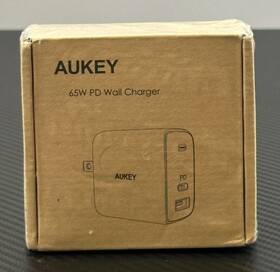 Pa-b3 Aukey 65w Fast Charger Dual Port Usb C Pd 3.0 Plus A Wall