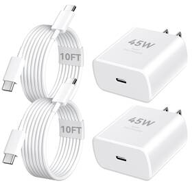Xd27 Auorld 45w Fast Usb-c Charger For Iphone 17 Pro Max With 10ft Cable