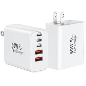 Xhd-4528 Auorld Usb C Fast Charger Block 60w Usbc Wall Plug 2pack 5port Type Char