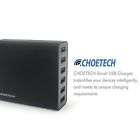 Auto 50watt Choetech Intelligent Port Black Detect Charger Rapid 6 Multiusb