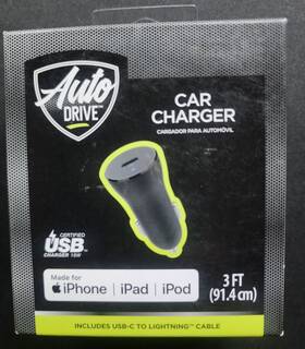 Auto Drive 681131347273 Vehicle Accessories Charger Fast Car For Iphone Ipad Ipod Usb-c