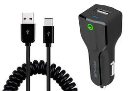Awb5fz-aw Awaccessory For Galaxy A23/a24/a25/a26 - Car Charger 18w Fast Usb Port Coiled Cable