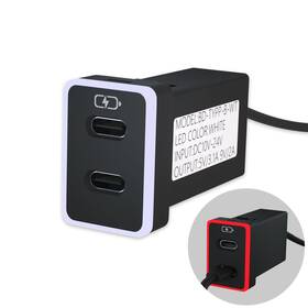 B&dog Xsin 796112453550 Car Charger For Toyota Usb C Dual Port Pd 3.0 Type Fast Charging Wi
