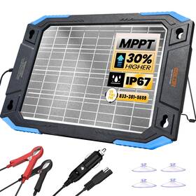 Vr1213-b Baldr 12v Solar Battery Charger 13w Waterproof Dual Sided Maintainer
