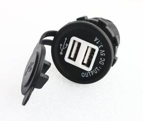 Bandc 702411177691 Waterproof Car Boat Blue Led Dual Usb Ports Charger Power Outlet Socket 3.1a