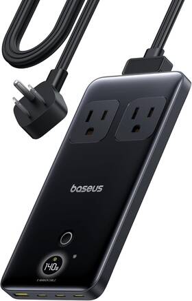 Baseus 705353550577 Blade Charging Station 140w 6-in-1 Compact Usb C Power Strip With 5ft Cord