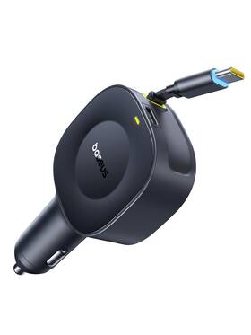 Baseus 810196180086 Ultra-mini Retractable Car Charger Usb C 60w Fast Charging
