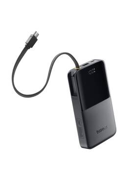 Baseus 810196181397 Portable Charger 10000mah Fast Small Size Built-in Cable Black