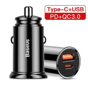 Baseus Bs-q15q 30w Usb Car Charger Quick Charge 4.0 Pd For Iphone Xiaomi