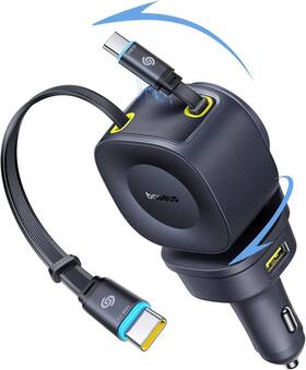 C02066 Baseus 163w Retractable Car Charger Usb C Fast Charging Primetrip Vr2 Max 4 In
