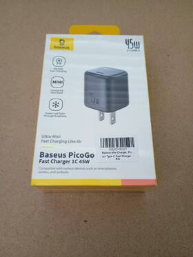 Ccgan45cs Baseus 45w Charger Picogo C1 Usb C Block Fast Charging Compact New