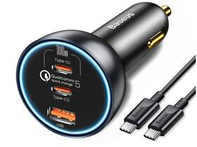 Cczx-160co Baseus 160w Usb C Car Charger Type Qc5.0 Pd3.0 Pps With Cable