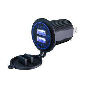 Bcsmmcar 160518818427 12v Motorcycle Cigarette Lighter Socket Dual Usb Port Fast Charger Power Adapter
