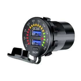 Qc3.0 Bcsmmcar 904584356853 Dual Usb Port Charger Voltmeter Fast Charging Power Adapter For Car Boat