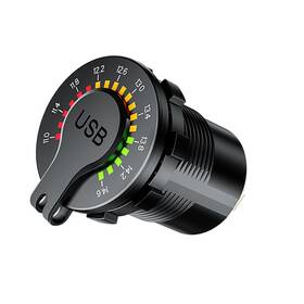 Bcsmmcar 904584356877 Fast Car Phone Charger Socket Adapter Dual Ports Waterproof With Voltage Display
