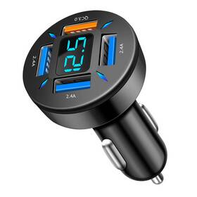 Cr-q30 Bcsmmcar 4 Usb Ports Fast Charging Car Cigarette Lighter Socket Splitter Power Adapter