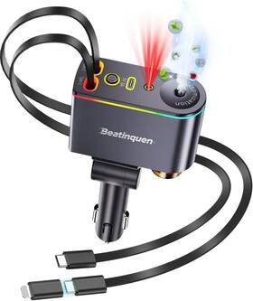 Beatinquen 445034685657 5 In 1 Retractable Car Charger Usb C 66w Super Fast Cigarette Lighter Adapter