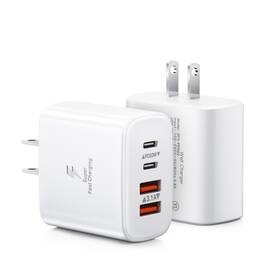 Ofs-pd569 Bechage Usb C Charger Block 2-pack 40w 4-port Wall Fast Charging Dual