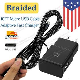 Techyt-201990705255555 Beibao Usb Fast Charger Wall Power Adapter 10ft Long Microusb Cable For Samsung Android