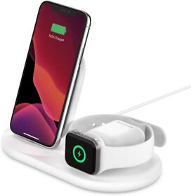Wiz001ttwh Belkin 3-in-1 Wireless Charging Station For Iphone Apple Watch Air Pods White