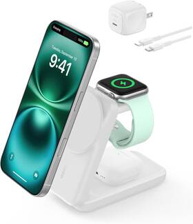 3625ev Belkin Ultracharge 3-in-1 Foldable Magnetic Charger New
