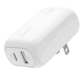 Belkin 693037950440 42w Dual Port Wall Charger Usb-c Usb-a -fast Charging In White