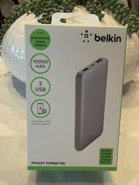 Belkin 745883739615 Pocket Power Bank 10k Mah Portable Charger Smartphones - New