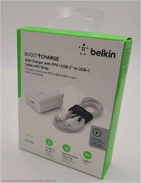 Belkin 745883825004 Boostcharge Pd 25w Pps Usb-c Wall Charger With Braided C-c Cable And