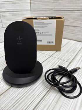 Belkin 745883827114 Boost Charge Wireless Charging Stand 15w- Black For Apple Samsung Google
