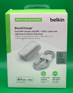 Belkin 745883837830 Boostcharge Usb Type C To Lightning Dual Wall Charger Mfi-certified New