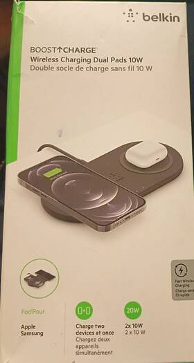 Belkin 745883837854 Boost Charge Wireless Dual Pads 10w X2 20 W Open Box