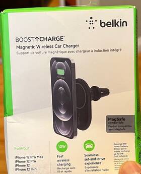 Belkin 745883846689 Boost Charge Magsafe Wireless Car Charger For Iphone - Not In Box