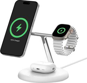 Belkin 745883868728 Boostcharge Pro 3-in-1 Magnetic Charging Stand White
