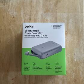 Belkin 745883916450 Boost Charge Power Bank 10k With Integrated Cable -10 000 Mah New And Sealed