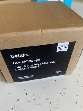 Belkin 745883921126 Magsafe Charger Compatible 2-in-1 Qi2 Wireless Charging Station 15w. A2