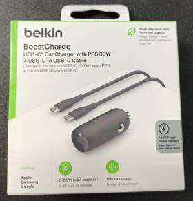 Belkin 849944086257 Boostcharger Usb-c Car Charger With Pps 30w Black - Open Box
