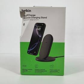 94684241 Belkin 15w Qi Wireless Charging Stand - Black