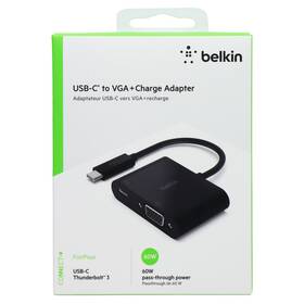 Avc001btbk Belkin 60w Usb-c Thunderbolt 3 To Vga Charge Adapter - Black