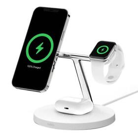 Bu002-wh-cc Belkin Boost Charge Pro 3-in-1 Wireless Charger With Mag Safe 15w