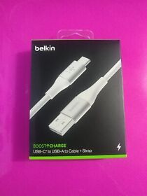 4121ev Belkin Boost Charge Usb-c To Usb-a Cable Braided 6.6 Ft 2 M New Fast Ship