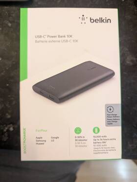 Bpb011btbk Belkin Boostcharge Usb-c 10k Power Bank - Black Open Box