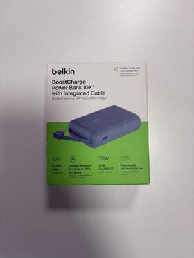 Bpb021fqbl Belkin Boostcharge Power Bank 10k With Integrated Usb-c Cable 10 000mah Blue