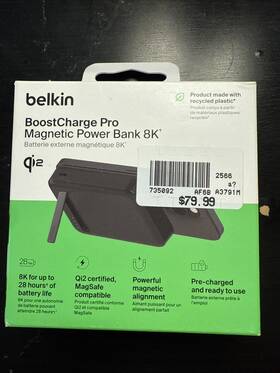 Bpd007 Belkin Boostcharge Pro Magnetic Power Bank With Qi2 15w 10k Black