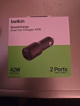Ccb005-bk-tl Belkin Boostcharge Dual Car Charger 42w - Fast Charge Usb-a/usb-c 292ev