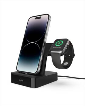 F8j237ttblk Belkin Magnetic 2-in-1 Charging Dock For Apple Iphone And Watch