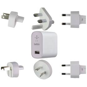 F8m967btwht Belkin 12w/2.4a Global Travel Kit Single Usb Wall Charger 6 Adapters - White