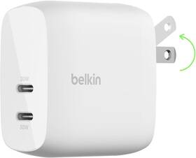 Wcb010dq Belkin Boostcharge Dual Usb-c Wall Charger With Pps 60w For Apple Iphone 16 16plus