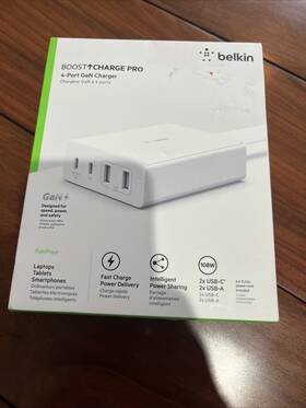 Wch010dqwh Belkin 4-ports 108w Gan Usb-c Charger - White