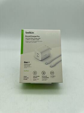Wch013dq2mwh-b6 Belkin 65w Boostcharge Pro Dual Usb-c Wall Fast Charger New